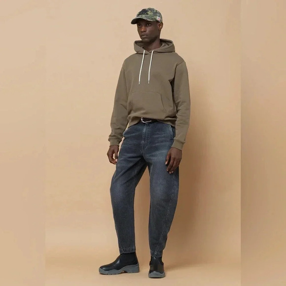 John Elliott NWT Sendai Trouser Barrel Leg Pants in Rodeo Brown Grey Jeans - Picture 9 of 16